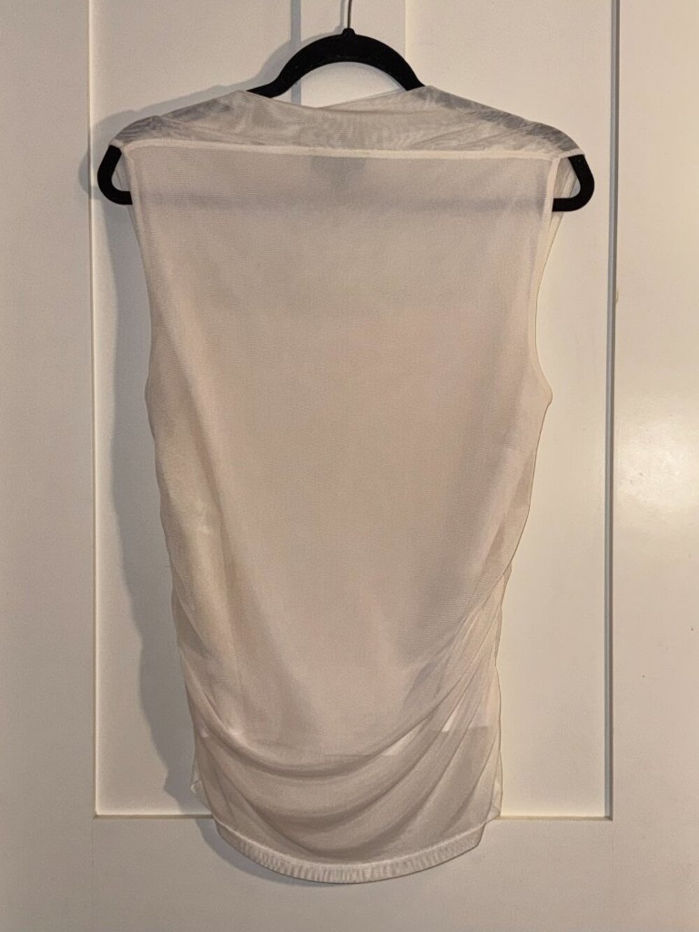 Kenneth Cole Ruched Square Neck Mesh Top - Picture 4 of 8